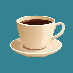 Cup of dark beverage: A classic illustration of a cup filled with steaming hot dark coffee.