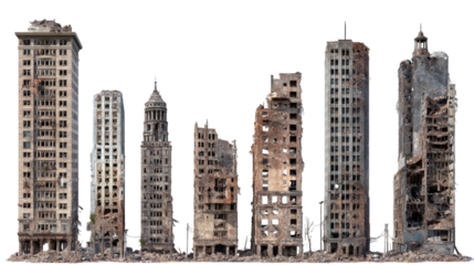 Set of Ruined Skyscrapers
