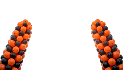 Halloween balloon decoration in orange and black