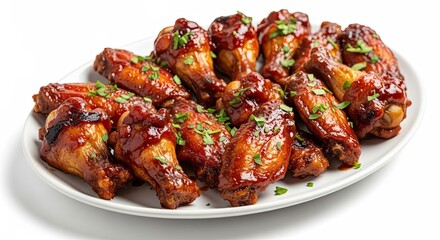 Delicious Barbecue Chicken Wings Platter Appetizer Feast