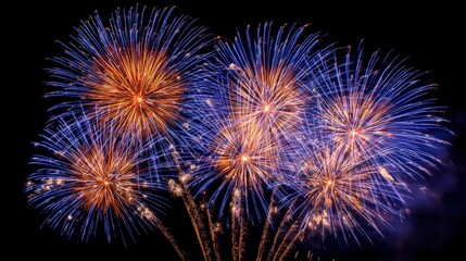 Fototapeta premium Spectacular Fireworks Display Illuminating the Night Sky with Vibrant Bursts of Color and Festive Celebrations