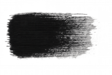 Black brush stroke creating an abstract texture background, paint smear element with grunge effect and transparent fill