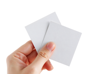 Hand holding two blank cards mockup