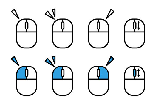 様々なマウスの使い方を表現したイラスト