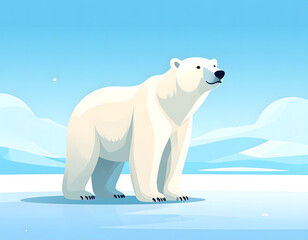 Fototapeta premium Majestic Polar Bear in Arctic Landscape