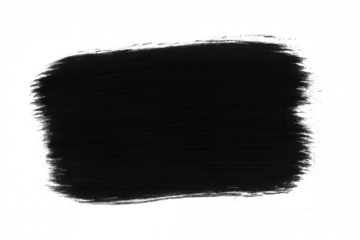 Black paint brush stroke creating an abstract texture with grunge effect over transparent background