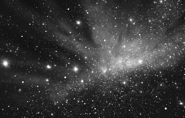 Obraz premium Cosmic scene featuring a vast expanse of stars and celestial bodies, showcasing the beauty of the universe with a mesmerizing display of light and dark contrasts