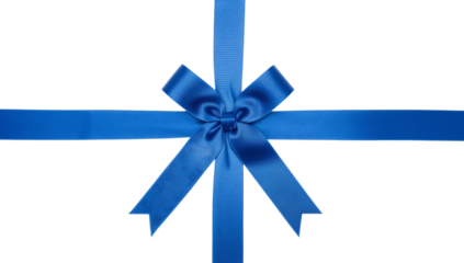 Vibrant Blue Ribbon Gift Wrap on Black Background