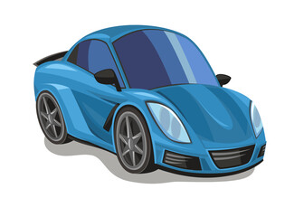 Naklejka premium Cartoon street racing car vehicle on white background illustration for children