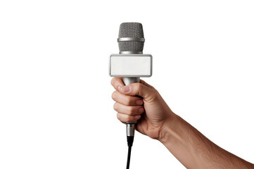 Microphone in Hand for Interview or News Report