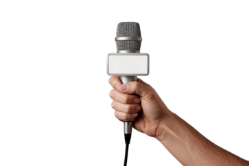 Microphone in Hand for Interview or News Report