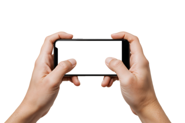 Mobile gaming on smartphone with blank screen