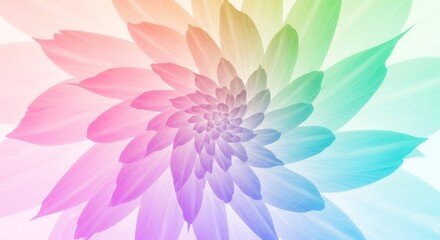 Obraz premium A vibrant, colorful, abstract flower with a rainbow gradient background.