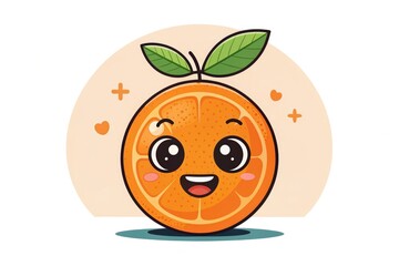 Cute Smiling Orange Character With Bright Colors in Cartoon Style