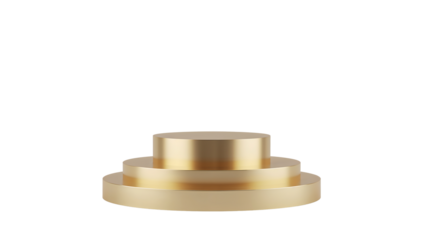 Golden Three Tiered Product Display Podium Stand