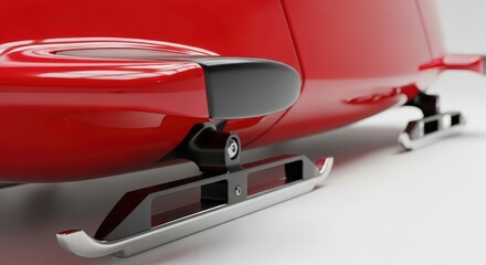 Fototapeta premium Futuristic red sleek sled design with metallic runners and modern features