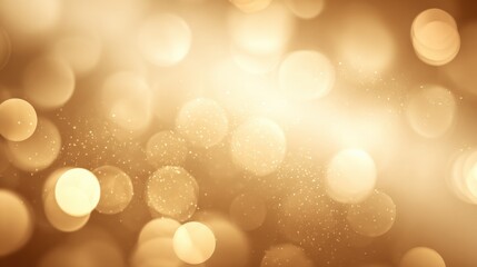 Fototapeta premium Golden Bokeh Lights Background, Festive Holiday Design, Abstract Shiny Texture with Soft Focus
