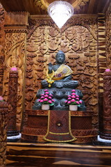 Fototapeta premium An altar room inside what appears to be a temple or spiritual sanctuary