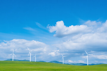 Wind Turbines in Green Field