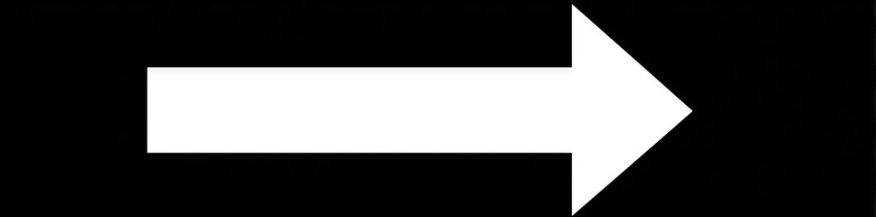 Obraz premium Simple white right-pointing arrow on black background (2)