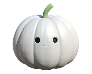 White Pumpkin with Smooth Skin on White