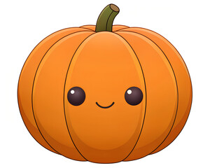 Pumpkin with Short Stem Isolated on White