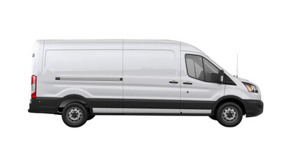 White Cargo Van Isolated Side View