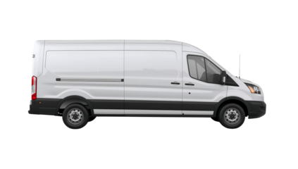 White Cargo Van Isolated Side View