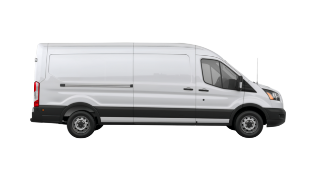 White Cargo Van Isolated Side View