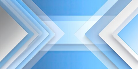 Abstract background design featuring layered, translucent light blue and white arrows