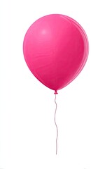 Single vibrant pink balloon on white background