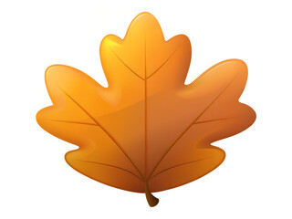 Orange Autumn Oak Leaf Raster Illustration