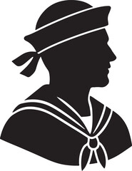 Classic sailor silhouette evokes maritime tradition and naval history, perfect for nautical themes and vintage designs with timeless appeal