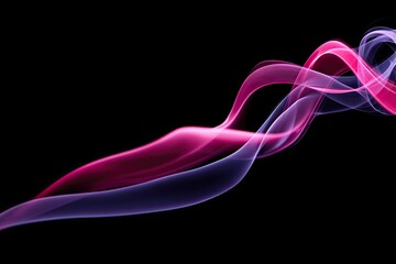 Naklejka premium Abstract smoke swirls in vibrant pink and purple against a black background