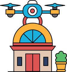 A building with a large dome on top and a small building next to it