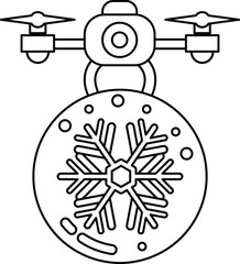 A white drone with a snowflake on it