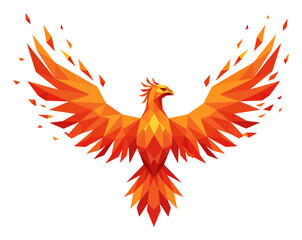 Obraz premium Low-Poly Phoenix Rising Vector