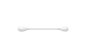 White cotton swab on black background studio shot