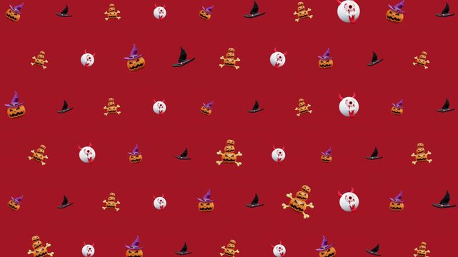 halloween animation pattern seamless spooky scary festive holiday suitable for seasonal design, digital backgrounds, greeting cards, and party invitations