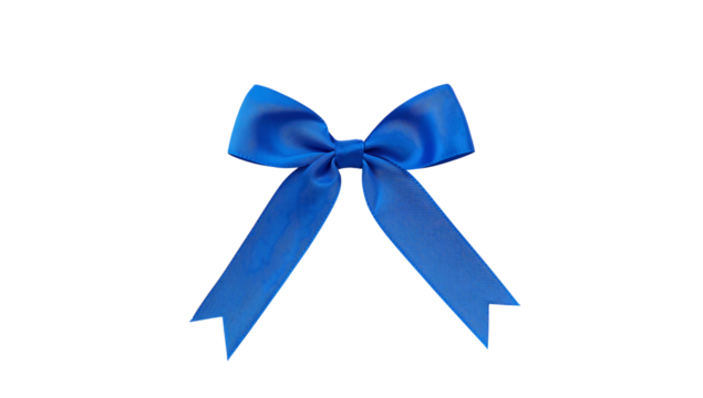 Elegant Royal Blue Ribbon Bow on Black Background Perfect for Celebrations and Festive Occasions - Powered by Adobe