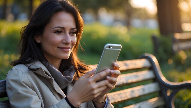 Woman using smartphone outdoors