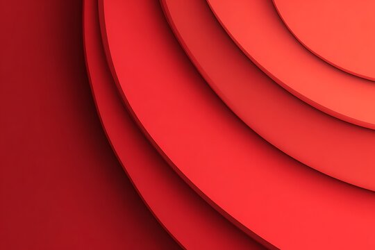 Abstract red circular layers creating depth and movement with subtle shadows and highlights for modern design backgrounds