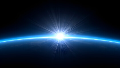 Obraz premium Stunning Earth Sunrise from Space with Radiant Light