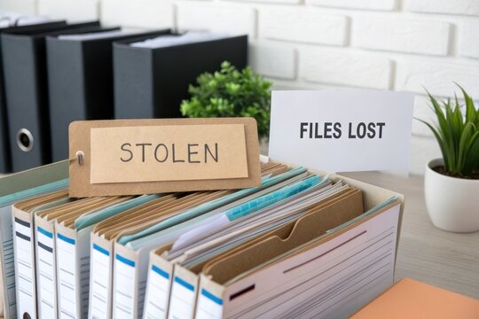 Stolen File Arrangement Displaying Important Business Information