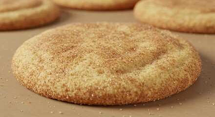Naklejka premium Delightful snickerdoodle cookie presentation showcasing textures and sprinkled sugar for an