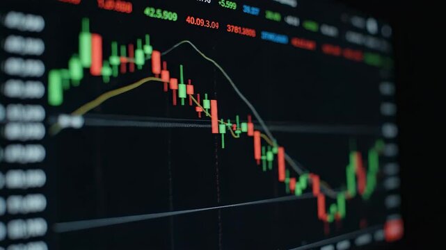 Dynamic Stock Market Chart Displaying Fluctuating Prices with Bold Color Contrast
