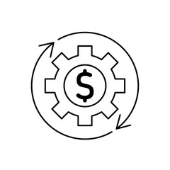Financial Management icon outline editable stroke line drawing eps.