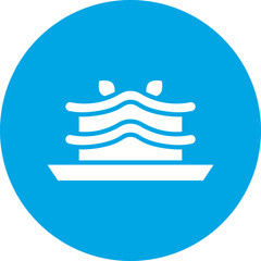 boat icon on round internet button