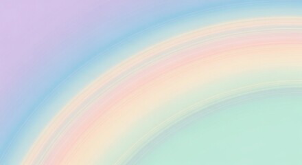 Obraz premium Soft pastel rainbow arcing over a gentle gradient background.