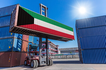 Products shipping cargo goods with Kuwait flag for import export business from Kuwait country